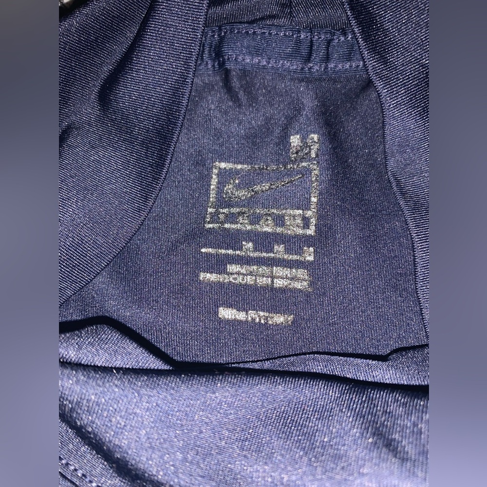 Nike navy tight long sleeve mock turtleneck dri fit athletic shirt - Picture 5 of 7